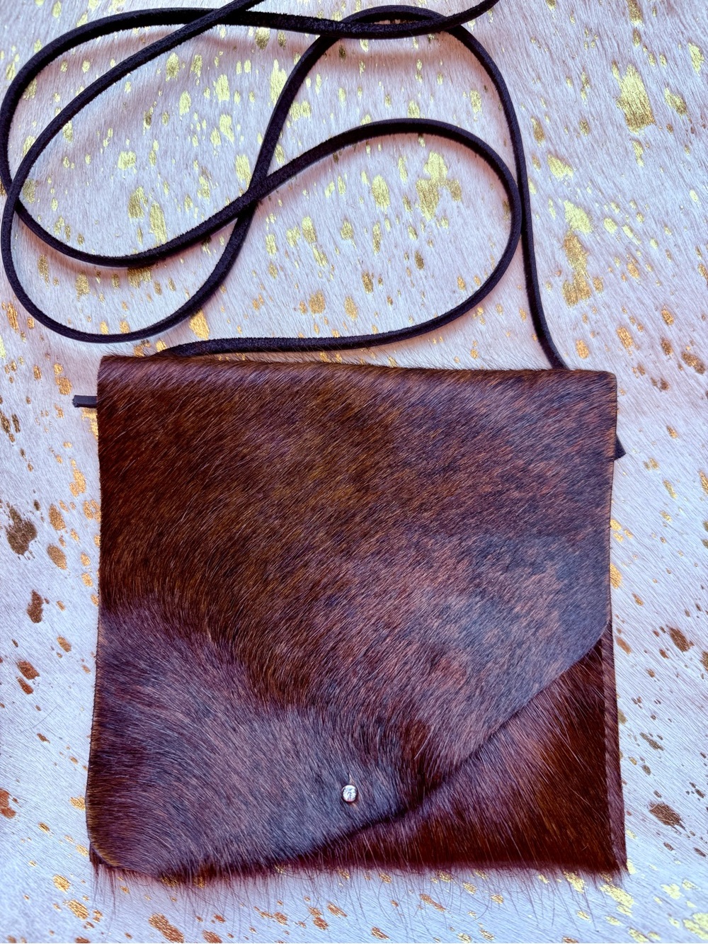 Genuine Hair on Hide Cowhide Leather Crossbody Bag